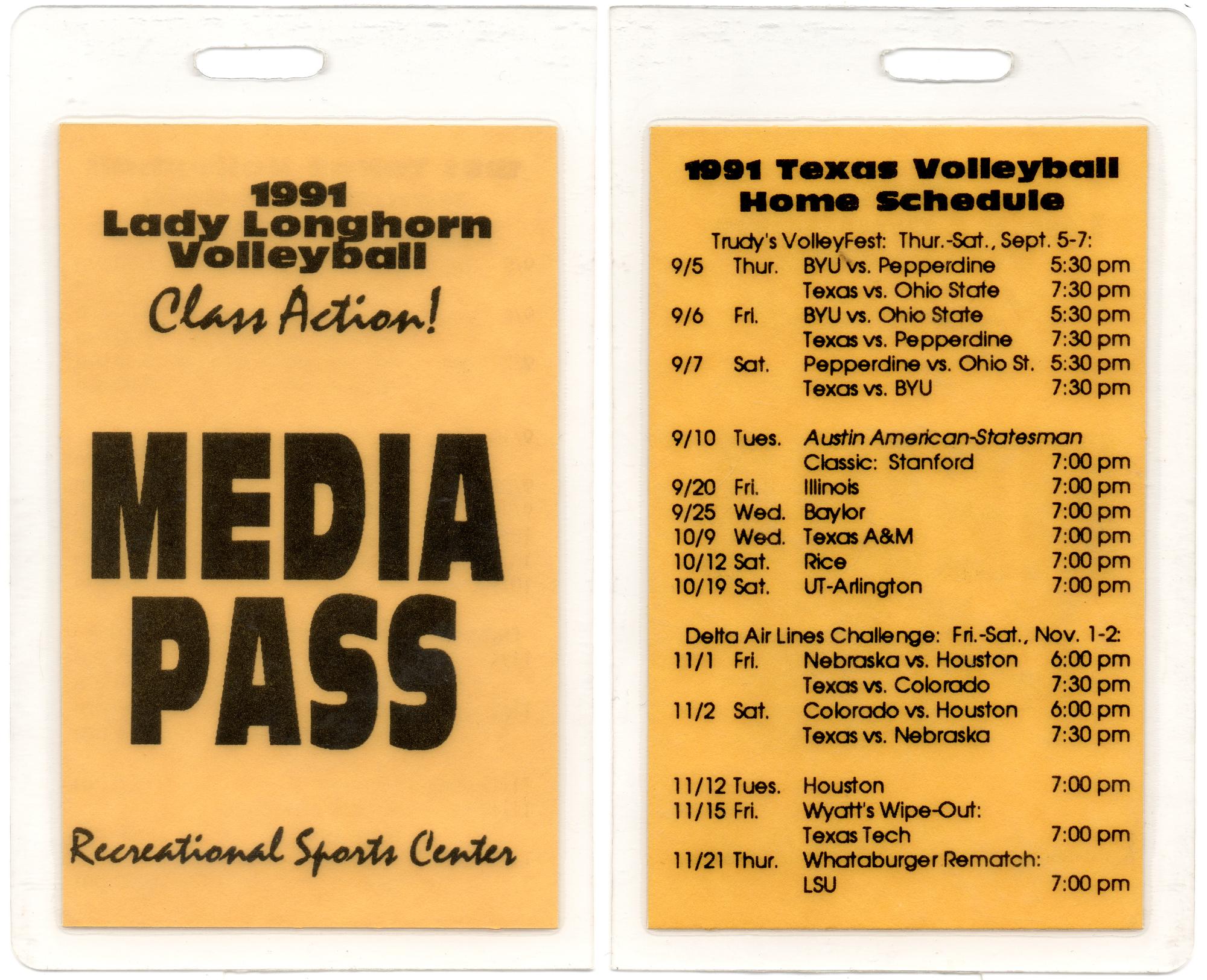 UT Austin Sports - VBall Media Pass