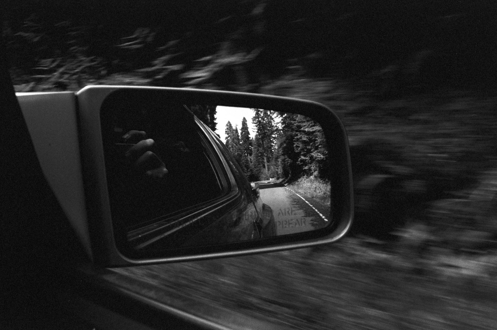 Washington State (Black & White) - Car Mirror