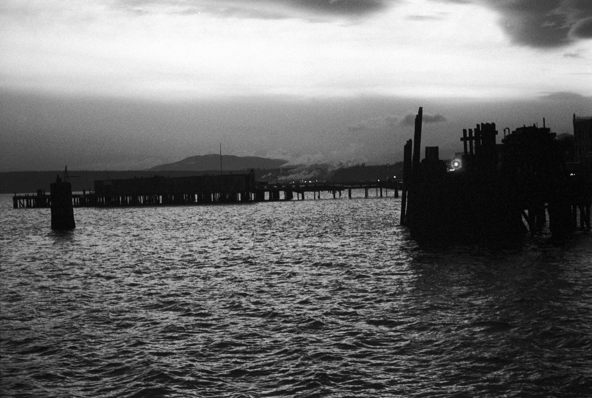 Washington State (Black & White) - Orcas Island Ferry Dock