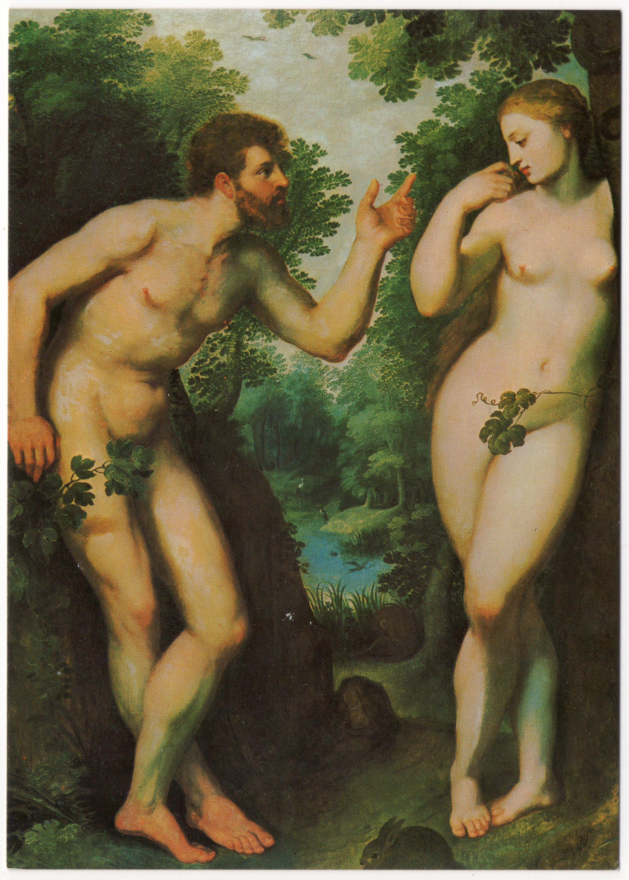Antwerp - Postcard Adam And Eve