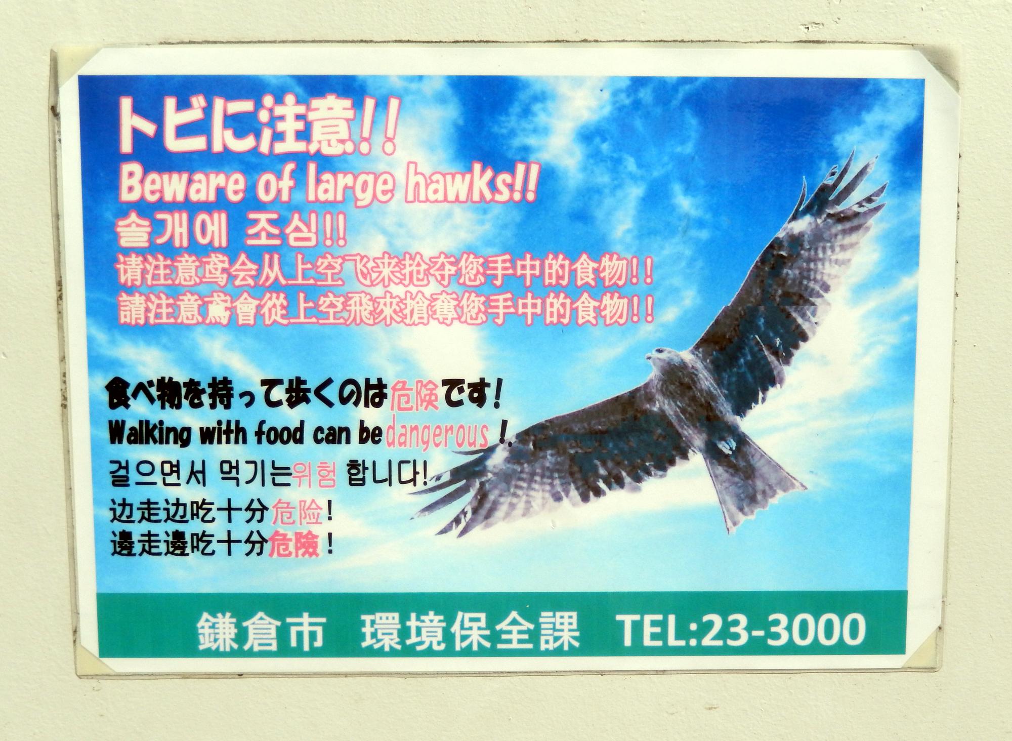 Signs Of Japan - Beware Of Large Hawks