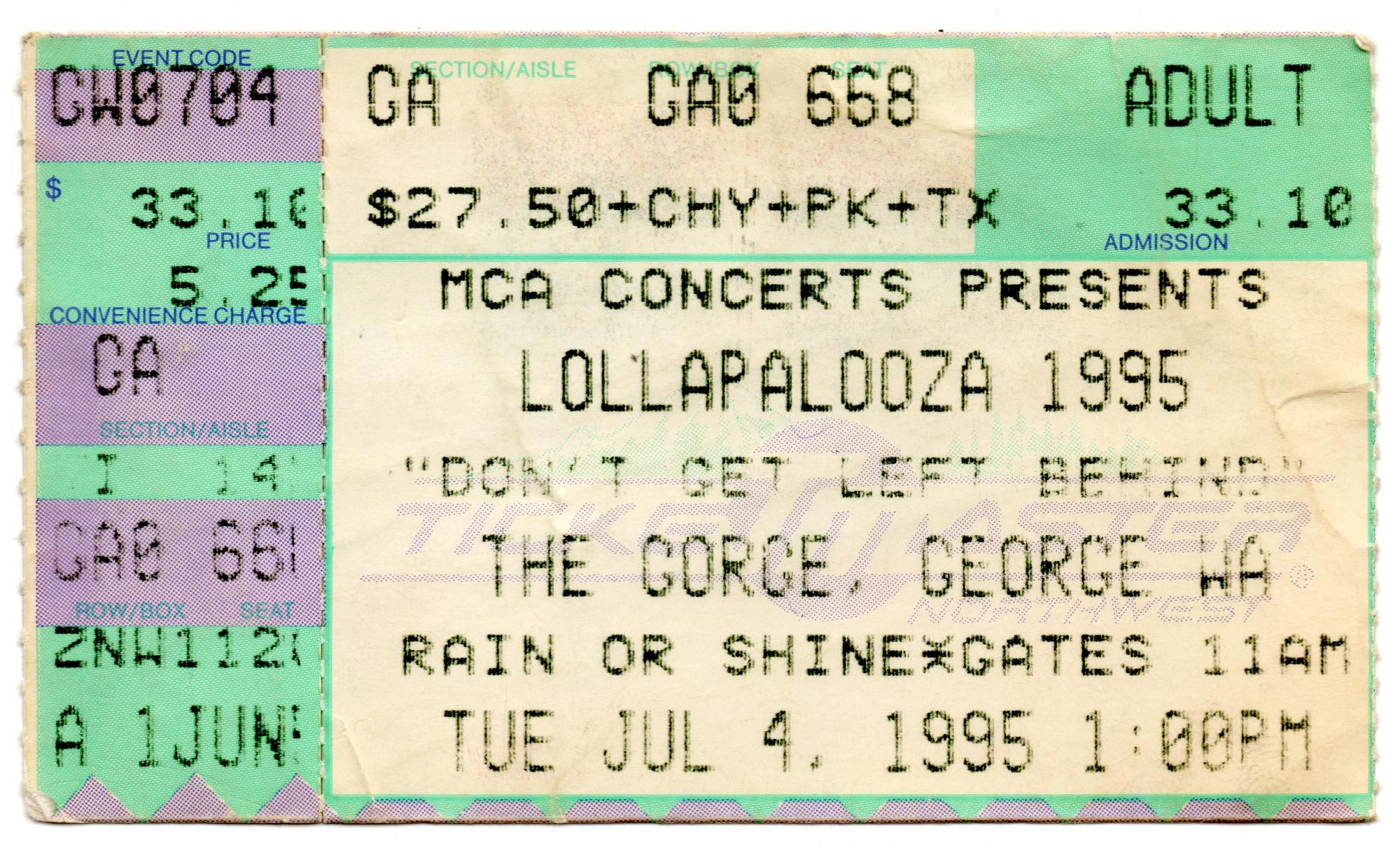 Music Memorabilia - Ticket Lollapalooza