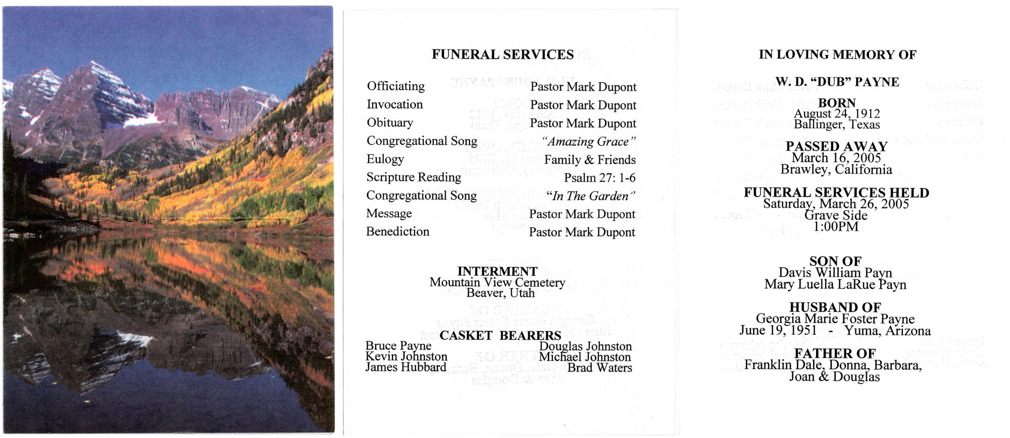 Memorials - Funeral Info