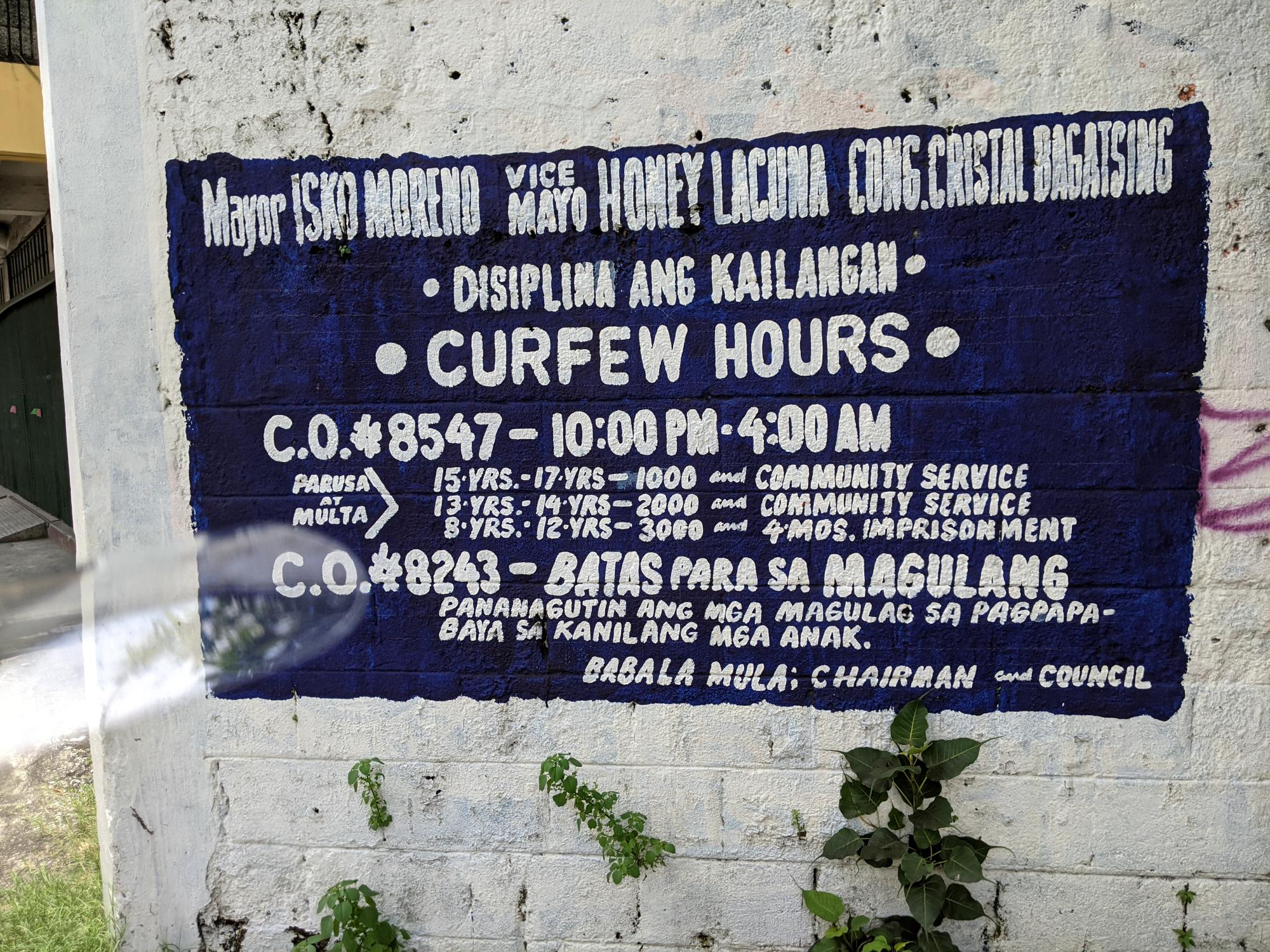 Signs of the Philippines - COVID Curfew