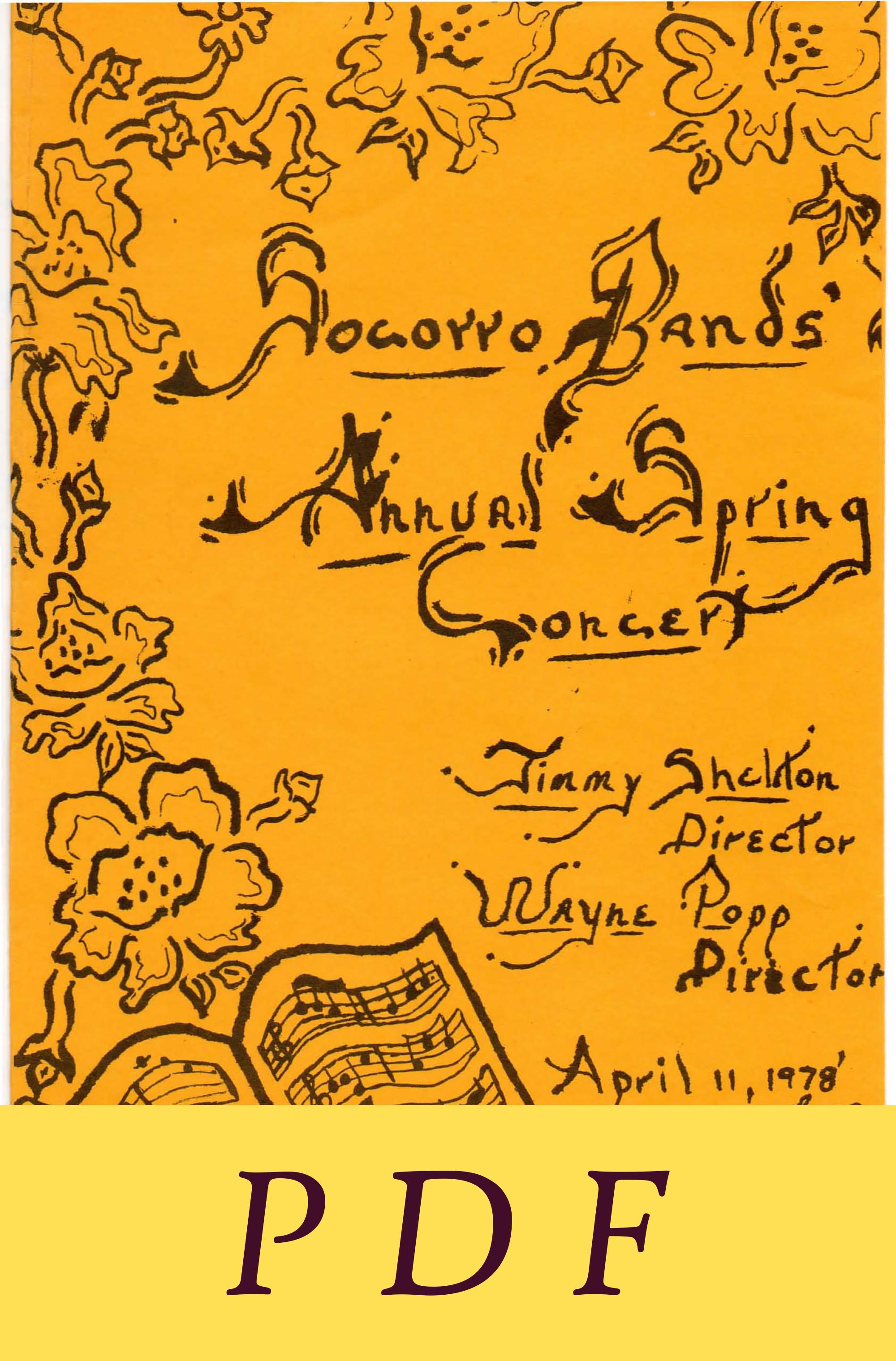 Socorro High Band (1979-1983) - Socorro Bands Spring Concert Program