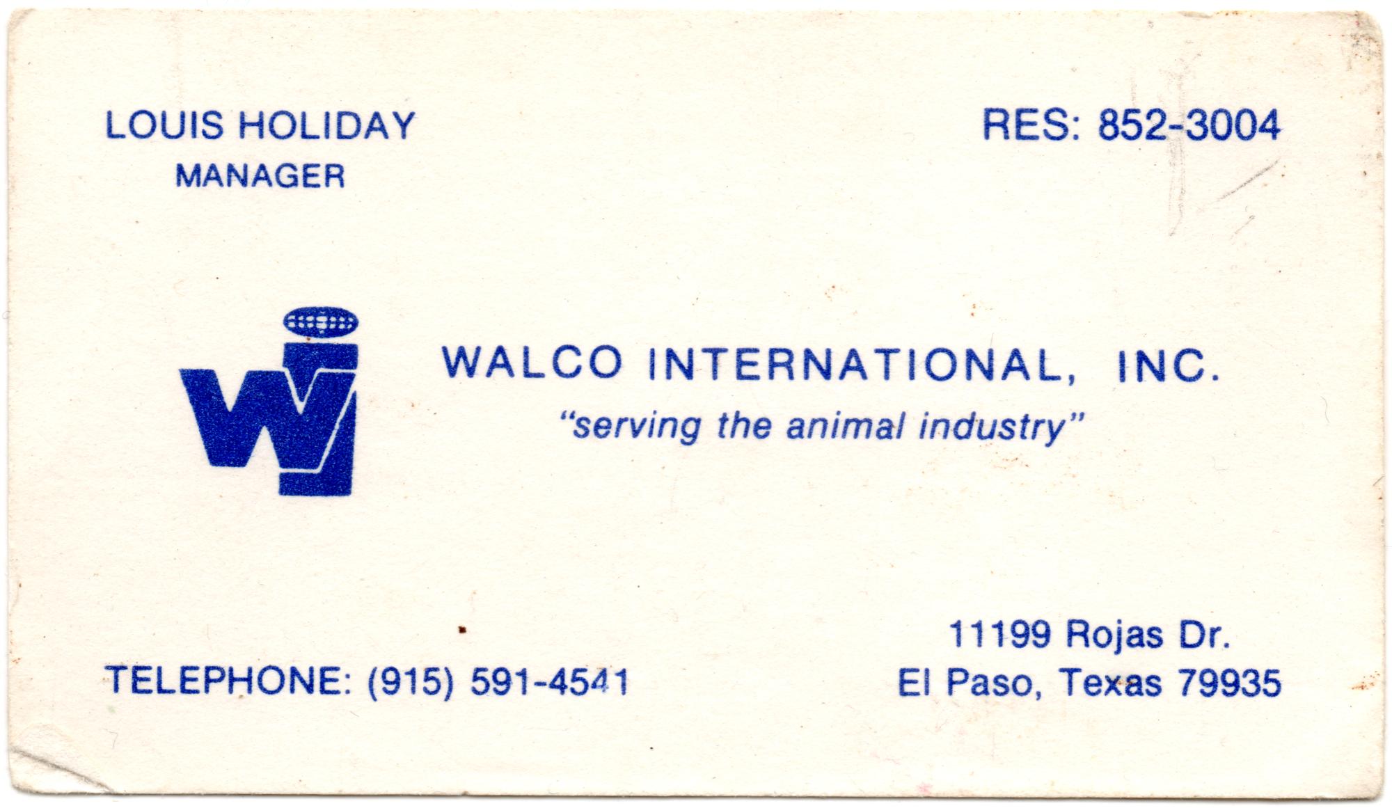 Walco (El Paso) - Louis Holiday Walco