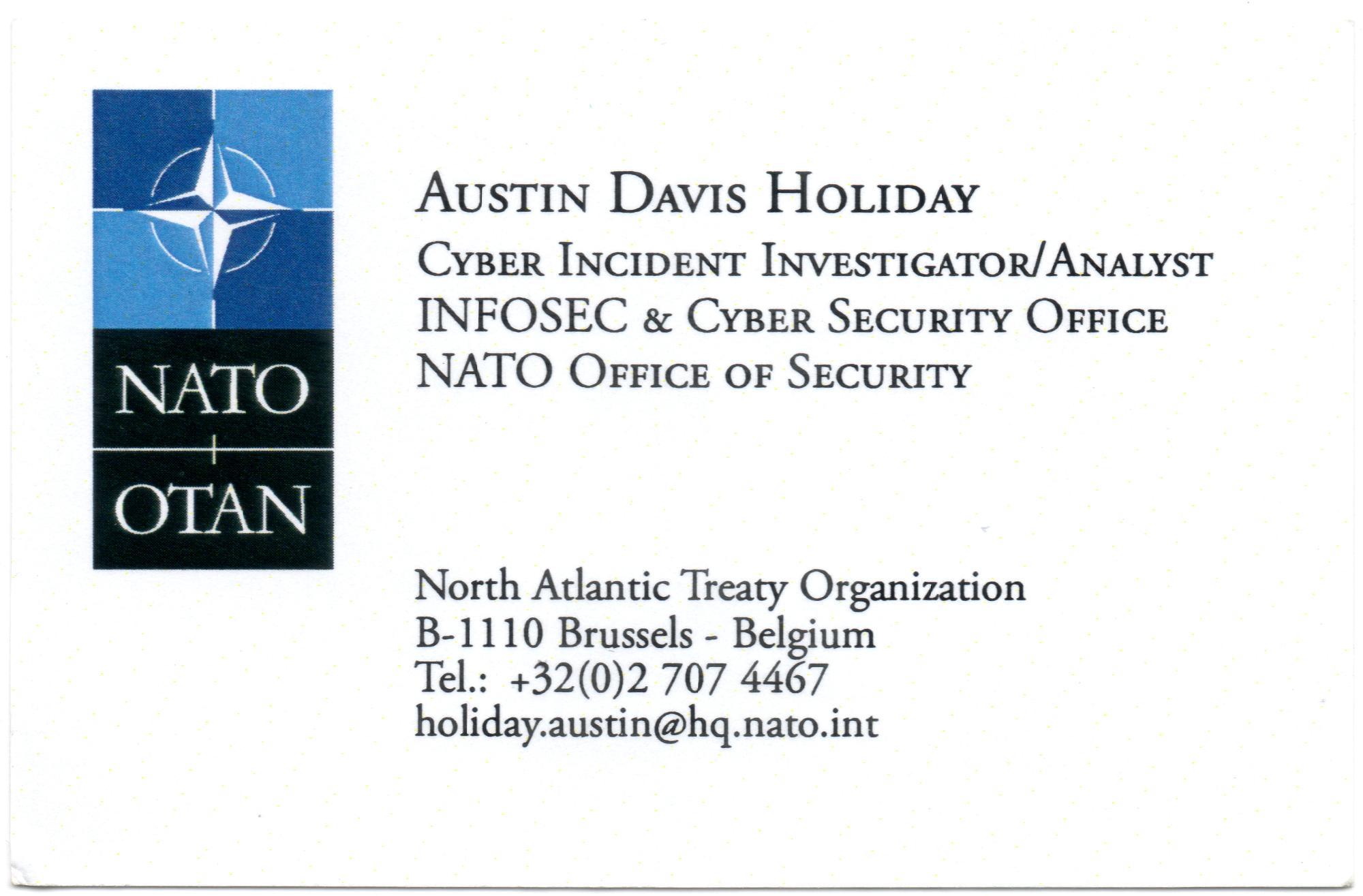 Working All Over - Bus Card NATO Cyber